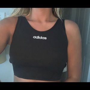 womens adidas crop tank top/sports bra w open back